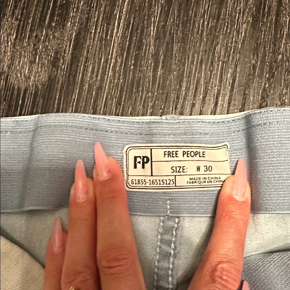Free People Drapey Aline Flare High Rise Light Blue Pull On Stretch Jeans, 30 - Picture 6 of 12